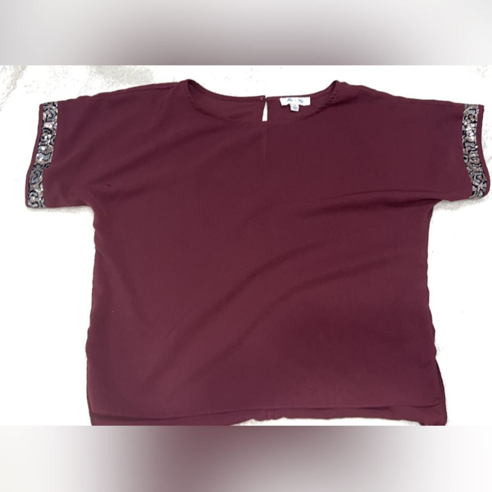 She + Sky Maroon Blouse
